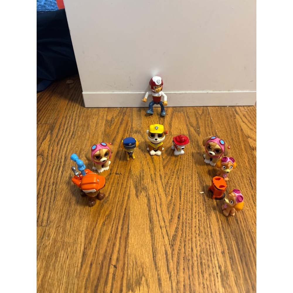 Paw Patrol Pup Figures Lot Ryder Chase Marshall Skye Rubble Everest Zuma